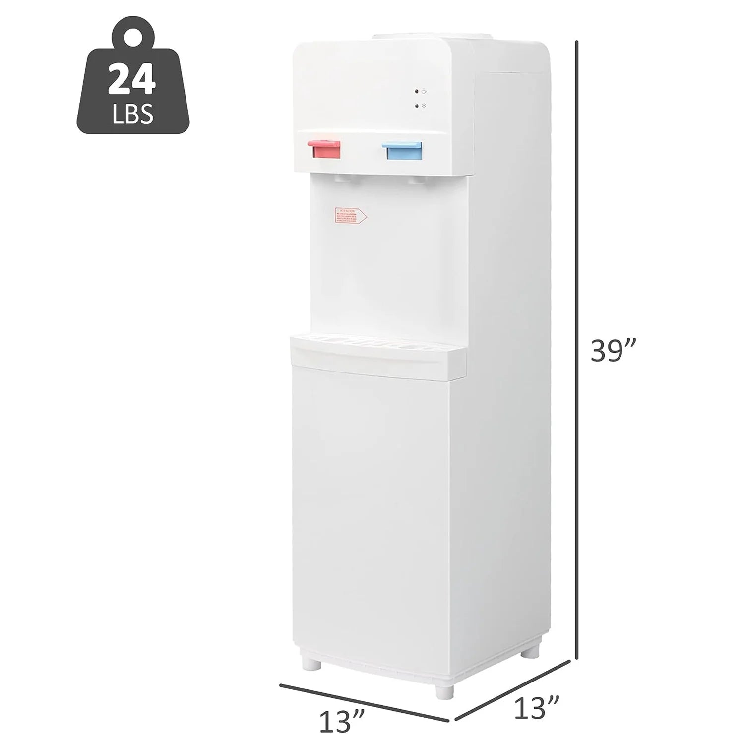 2025 Fuente de agua de carga superior para botellas de 3–5 galones – Agua caliente y fría con seguridad infantil – Blanca