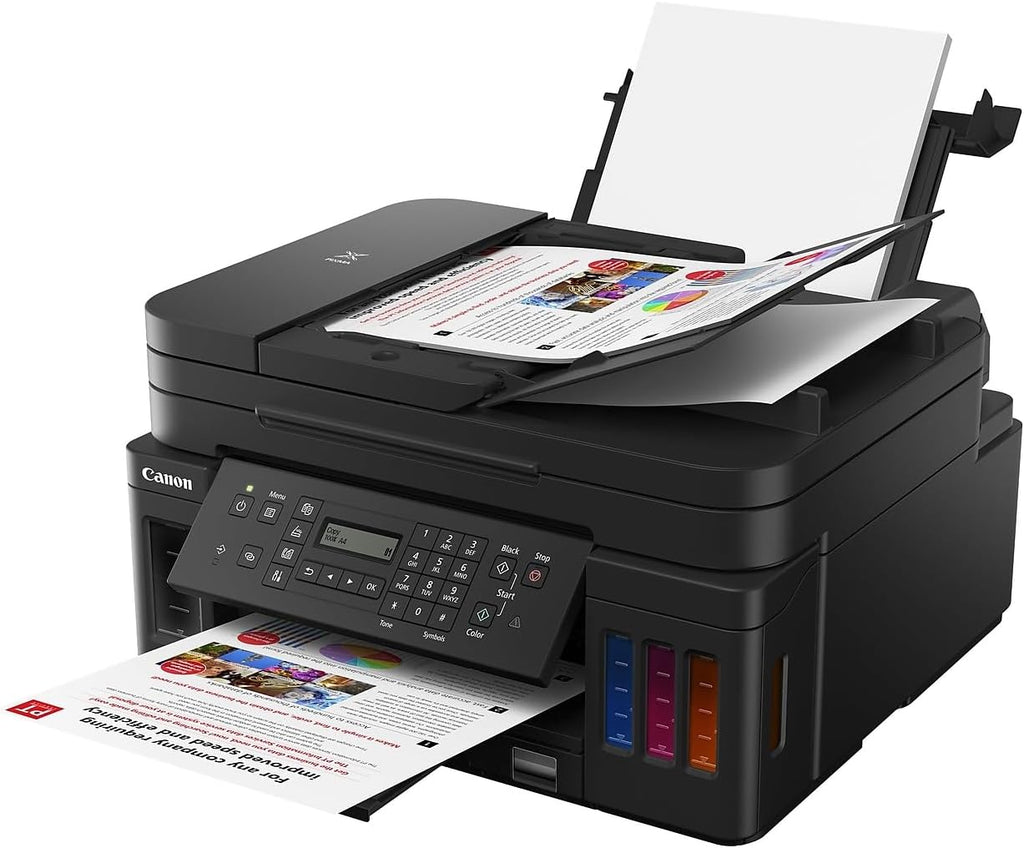 Impresora Todo en Uno para Oficina en Casa | Impresora Super Tanque Inalámbrica | Copiadora | Escáner | Fax y ADF con Impresión Móvil, Negra, Compatible con Alexa