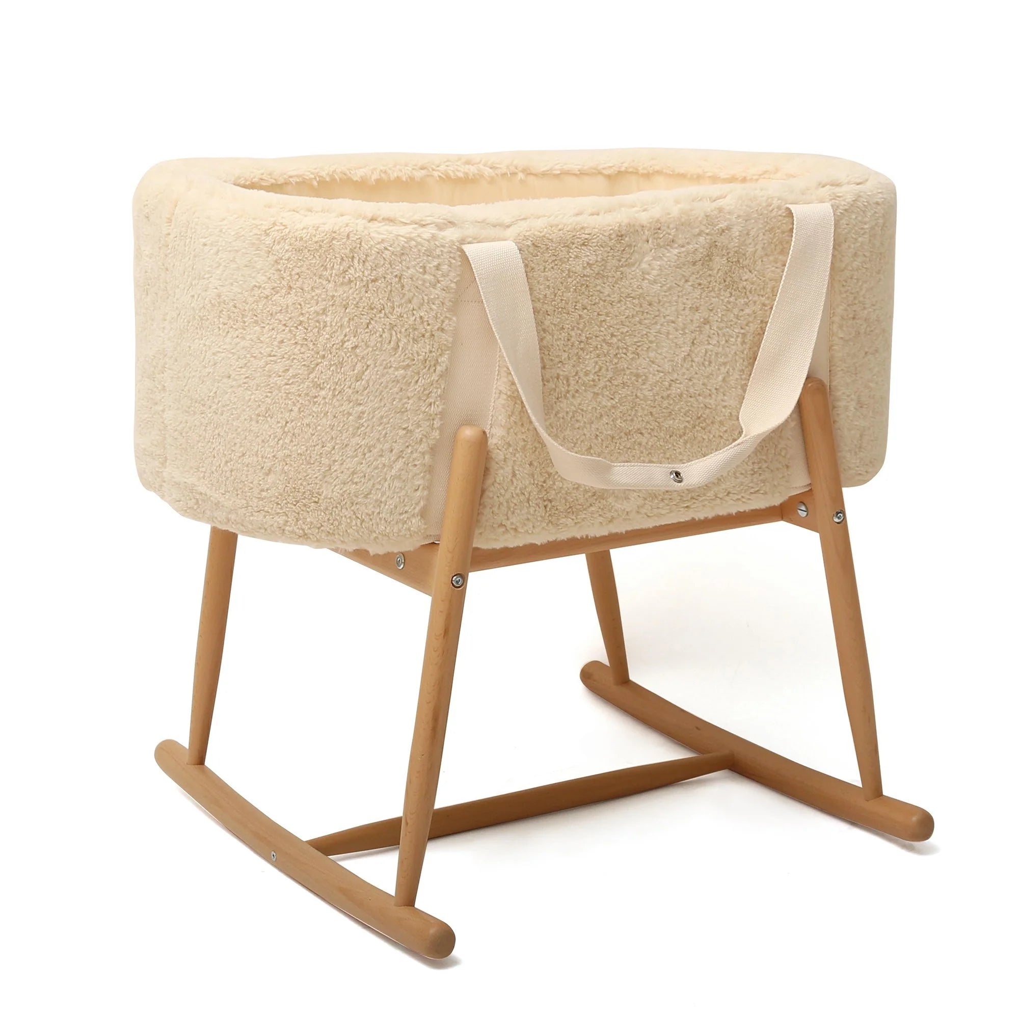 2025 Capazo para bebé Charlie Crane KUKO – Portátil con asas | Estructura de madera natural opcional como cuna | Funda de felpa 100 % poliéster | Espuma de polieter de alta calidad | Para recién nacidos hasta que puedan sentarse o trepar | Sin acceso