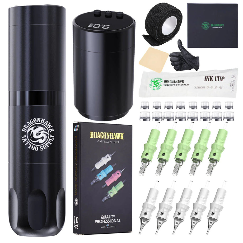 Kit Máquina de Tatuaje Inalámbrica Dragonhawk X3 con 2 Baterías Reemplazables