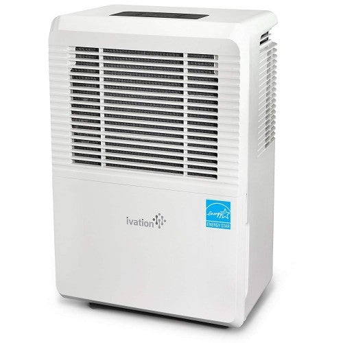 Deshumidificador Ivation de 70 pintas con certificación Energy Star y bomba (60 pintas según nuevo DOE) de gran capacidad, para espacios de hasta 4,500 pies cuadrados. Incluye humidistato programable, conector para manguera, apagado/reinicio automáti