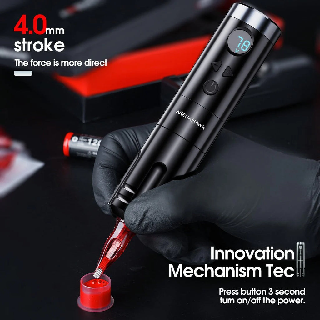 Máquina de Tatuaje Rotativa Inalámbrica Arenahawk A-Power con Recorrido de 4.0 mm