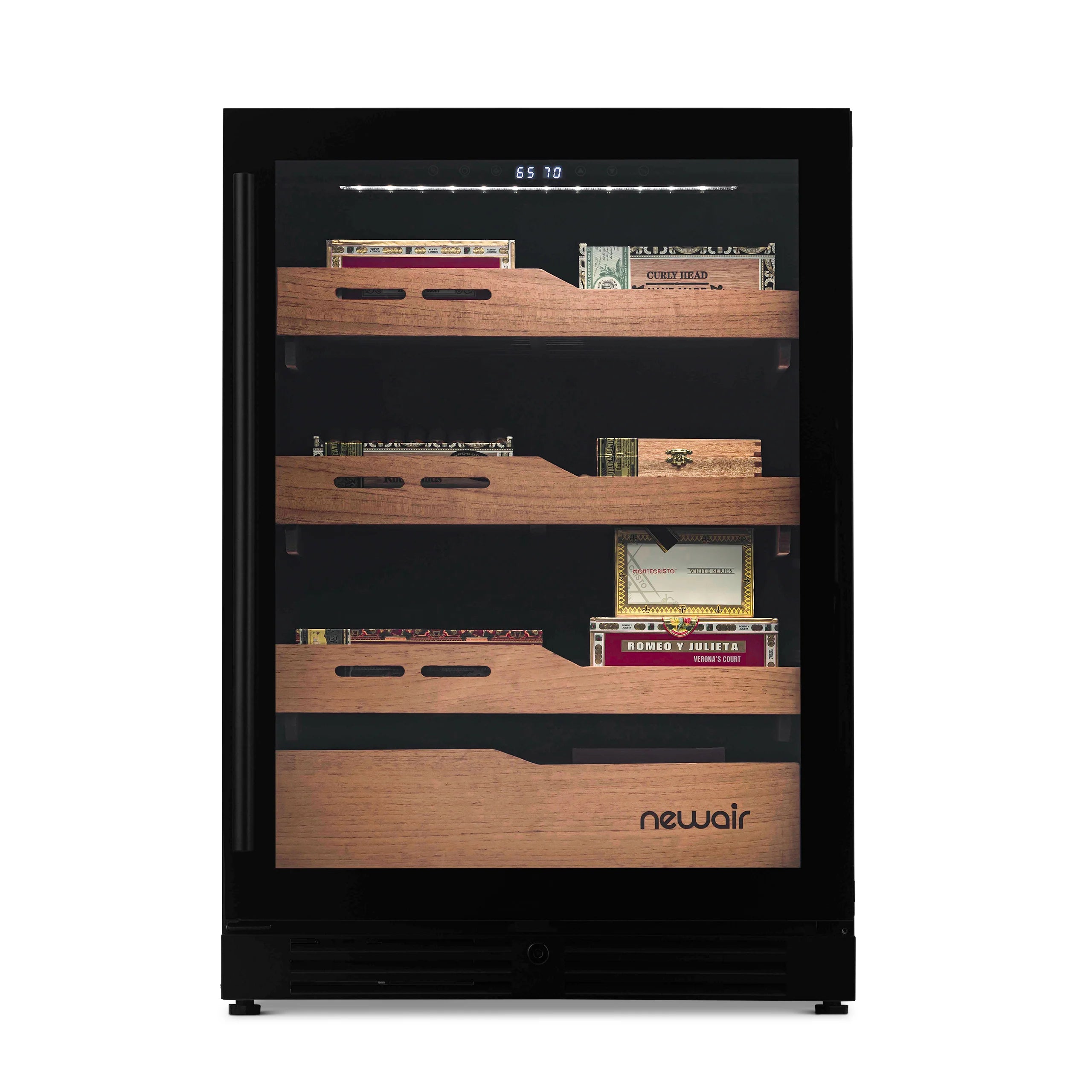 2025 Humidor eléctrico para puros Newair®, capacidad para 1,500 puros, empotrable o independiente
