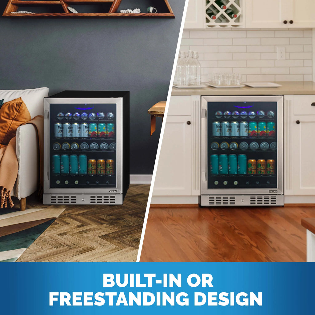 2025 Newair® Refrigerador de Bebidas Empotrable o Independiente de Acero Inoxidable – 177 Latas – 24”