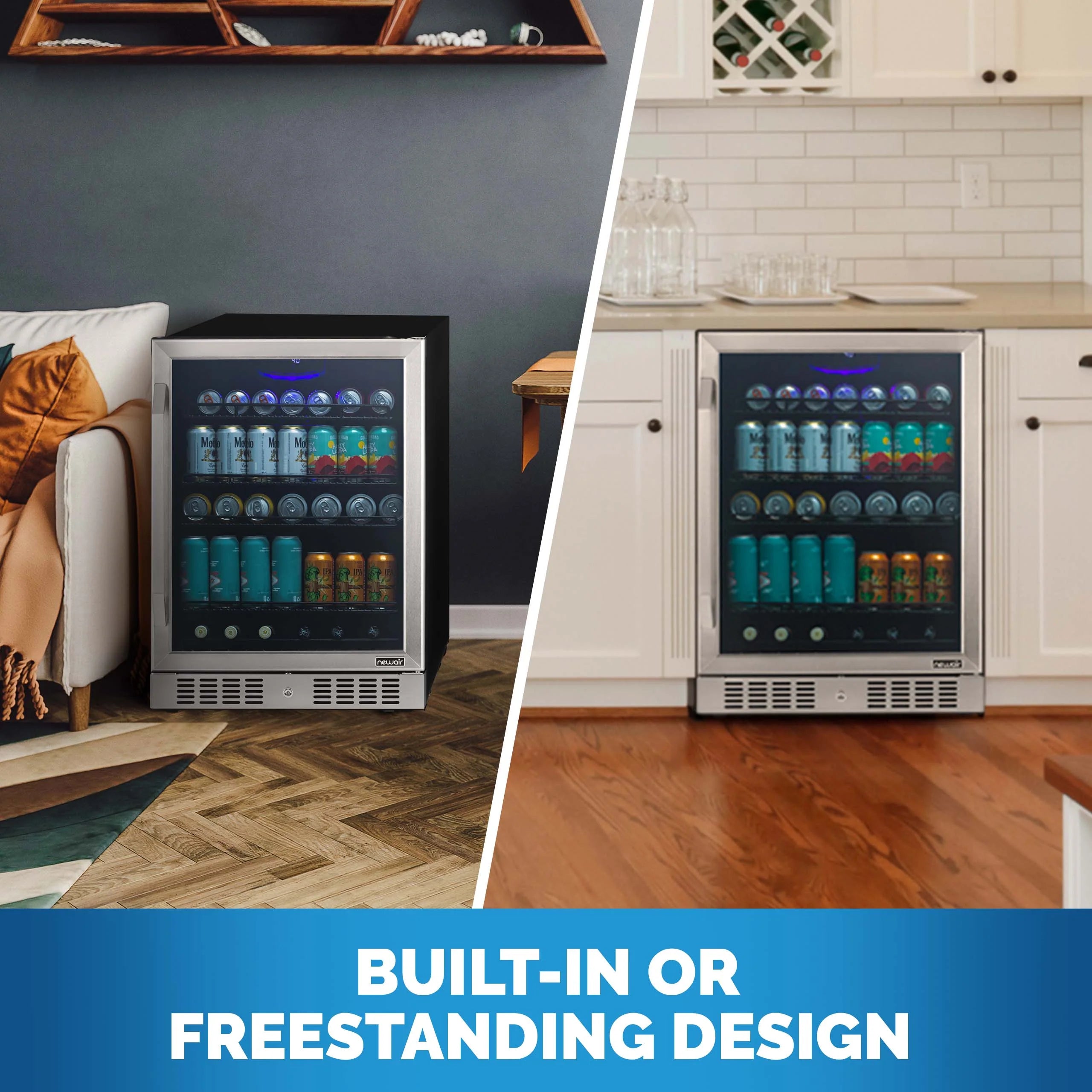 2025 Newair® Refrigerador de Bebidas Empotrable o Independiente de Acero Inoxidable – 177 Latas – 24”