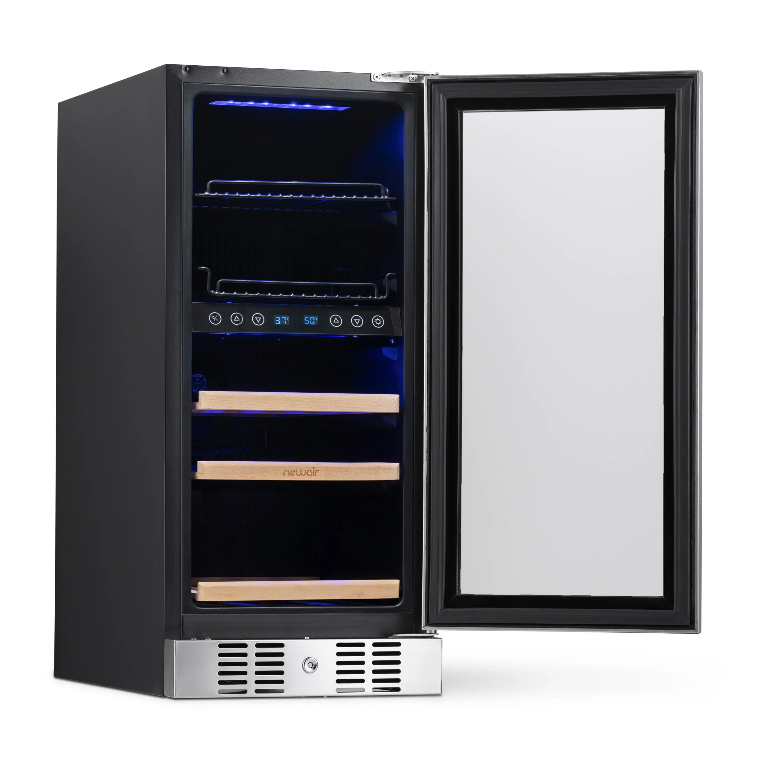 2025 Newair® Refrigerador Empotrable de Doble Zona para Bebidas – 48 Latas y 9 Botellas – 15 Pulgadas