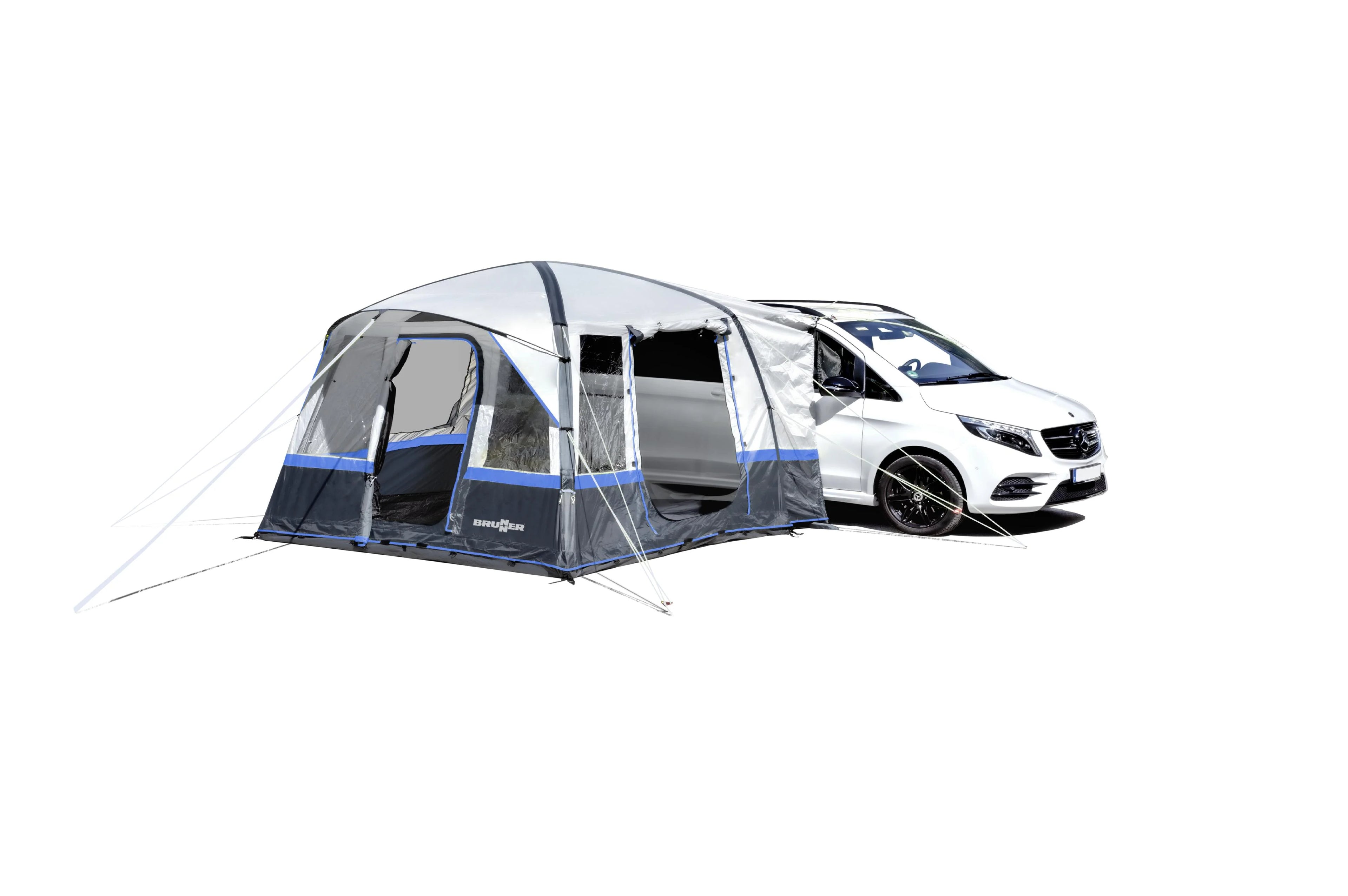 2025 Tienda hinchable eléctrica para furgoneta con batería Li-Ion, inflado automático y conexión para barra de toldo (180-240 cm)