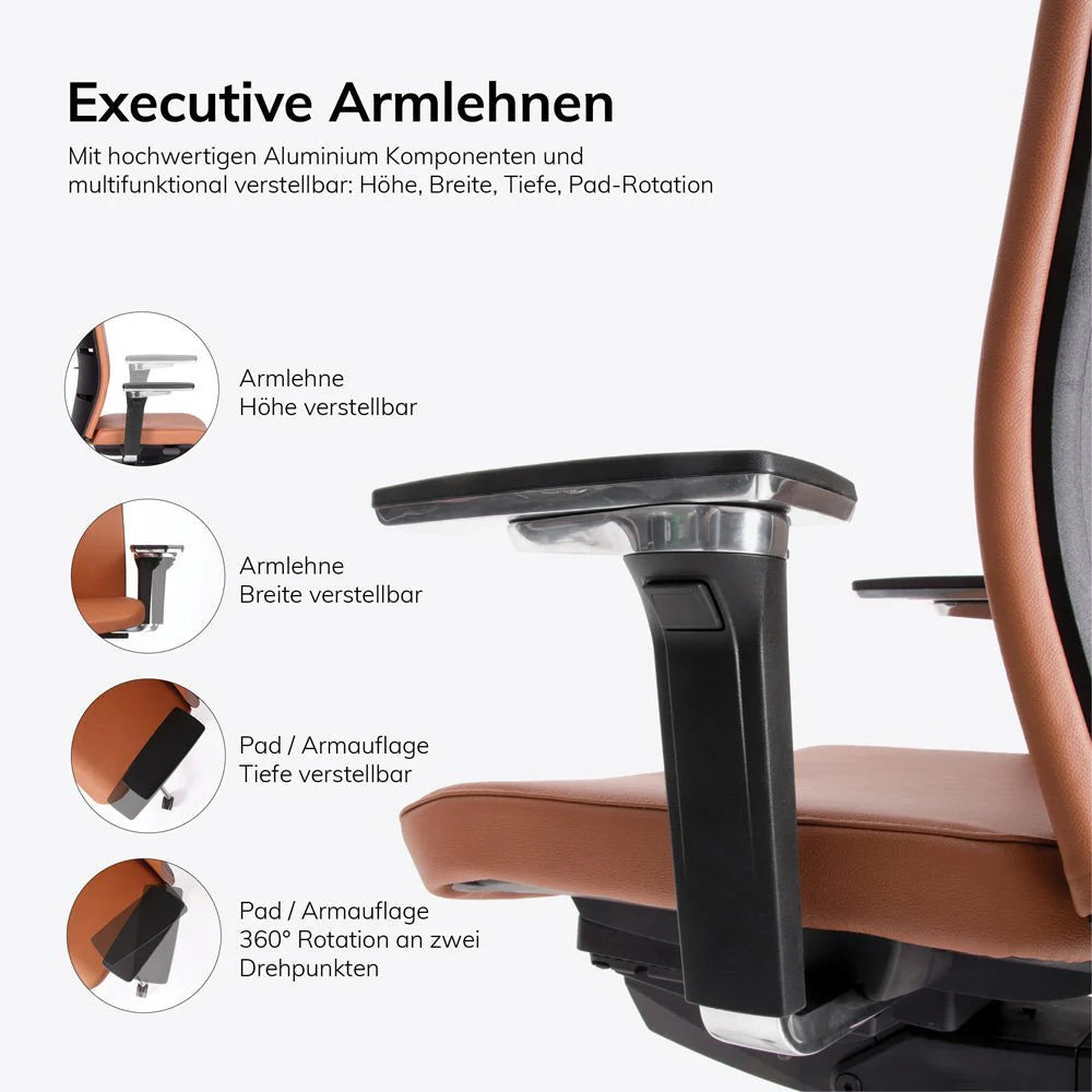 2025 lento Agilis Matrix MT14 – Sillón Ejecutivo de Alta Gama – Cuero Auténtico – Fabricado en Alemania