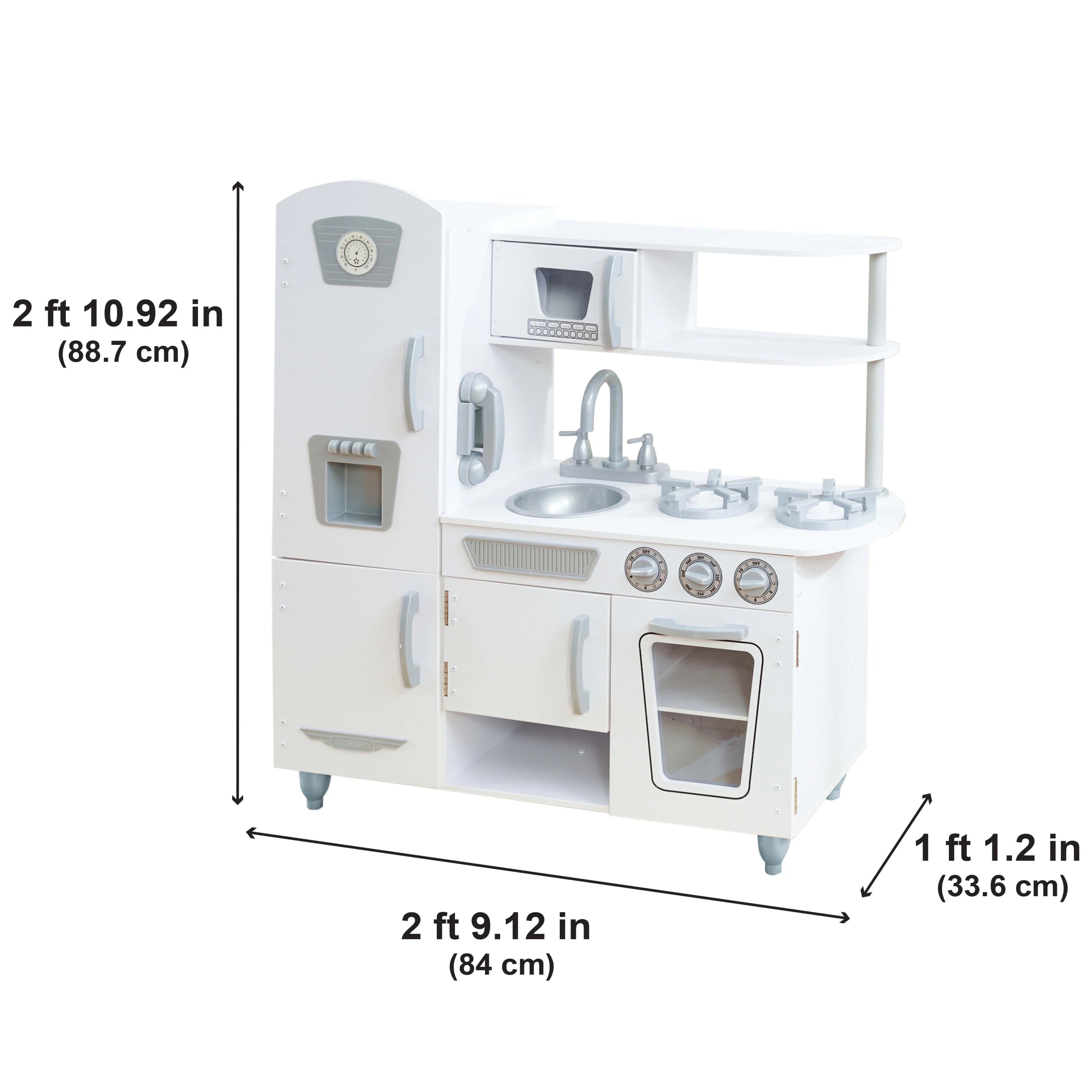 2025 Cocina de Juguete de Madera Vintage KidKraft Blanca con Fabricador de Hielo y Teléfono de Juguete