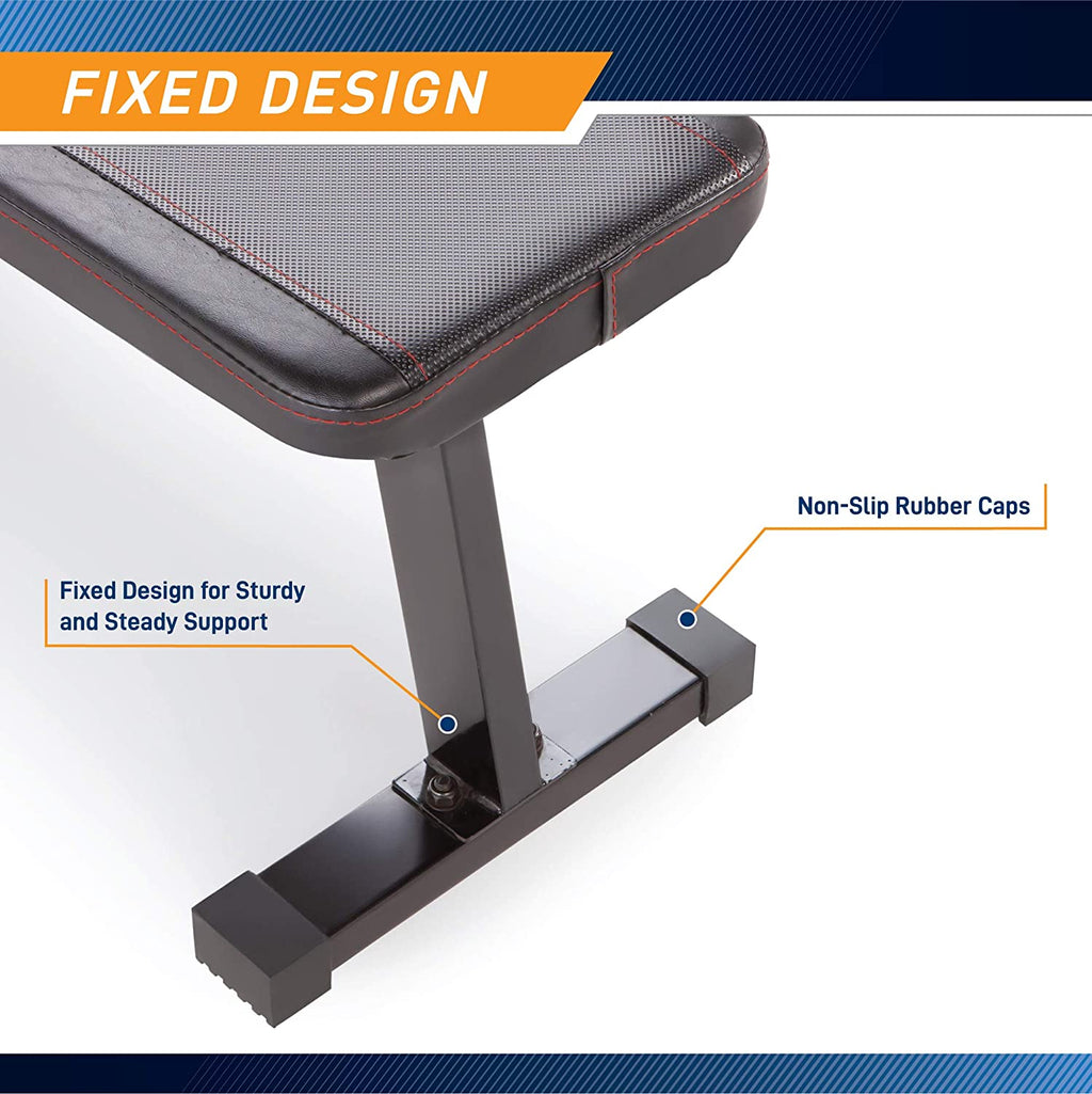 Banco de Pesas Marcy Flat Utility con Capacidad de 600 lbs para Entrenamiento de Pesas 