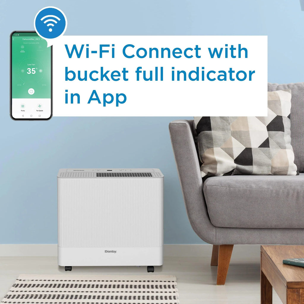 2025 Deshumidificador Danby DDR050BSPWDB de 50 Pintas con Bomba y Wi-Fi