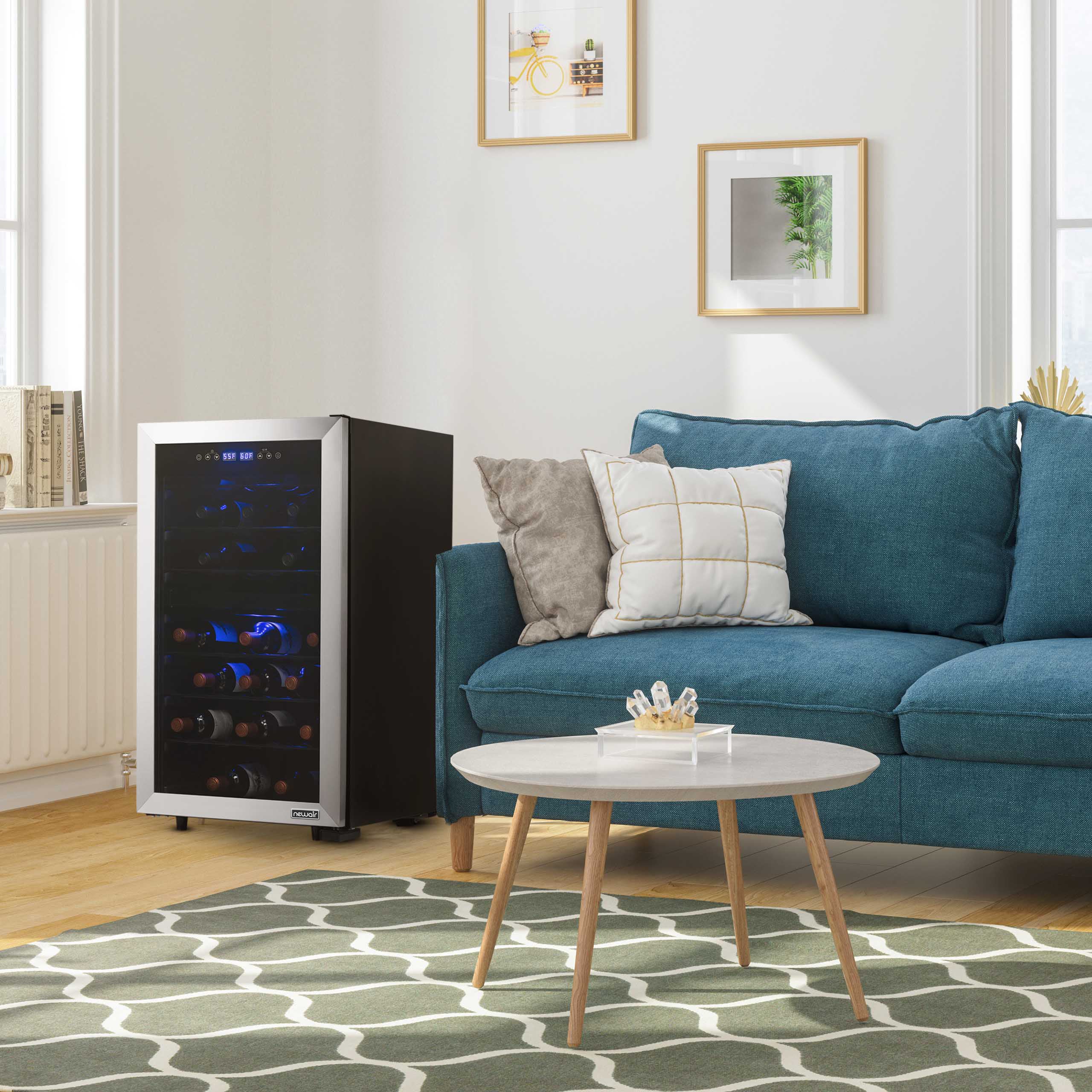 2025 Refrigerador de Vinos Independiente Newair® de Acero Inoxidable – 43 Botellas – 18,9" con Doble Zona