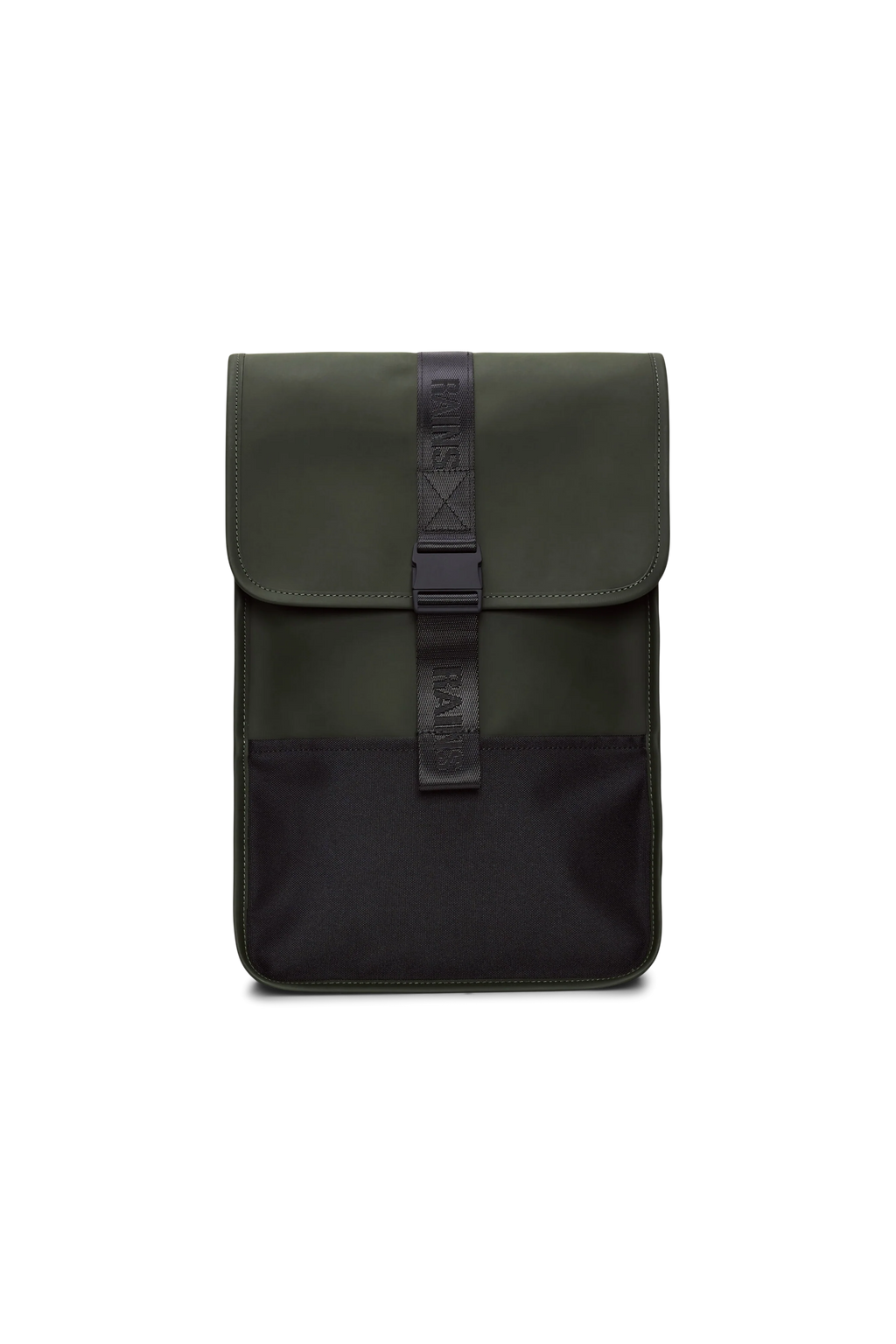 2025 Trail Backpack Mini – Mochila de Día Repelente al Agua (15") con Solapa y Hebilla de Goma – Tejido PU – Compartimento Acolchado para Portátil