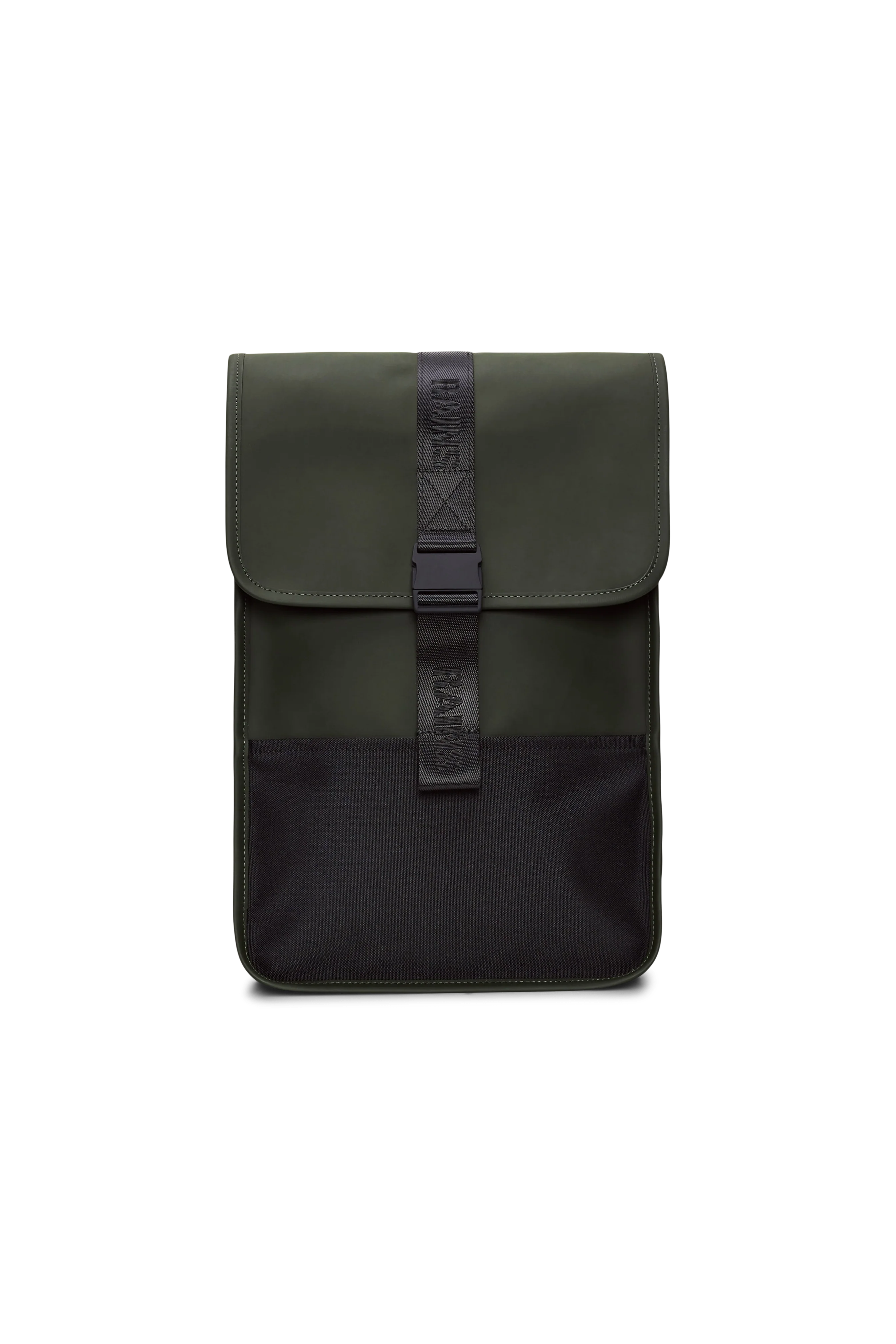 2025 Trail Backpack Mini – Mochila de Día Repelente al Agua (15") con Solapa y Hebilla de Goma – Tejido PU – Compartimento Acolchado para Portátil