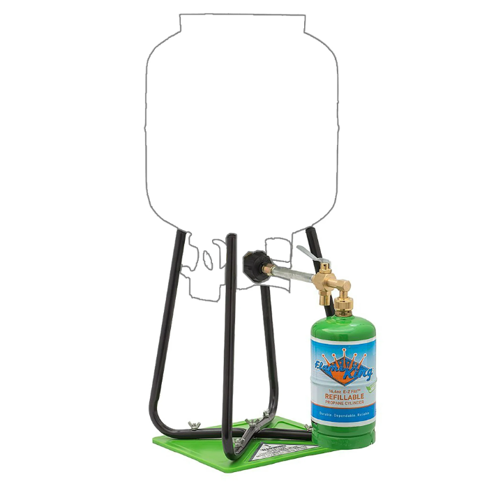 Cilindro de Propano Recargable Flame King de 1 lb con Kit de Recarga