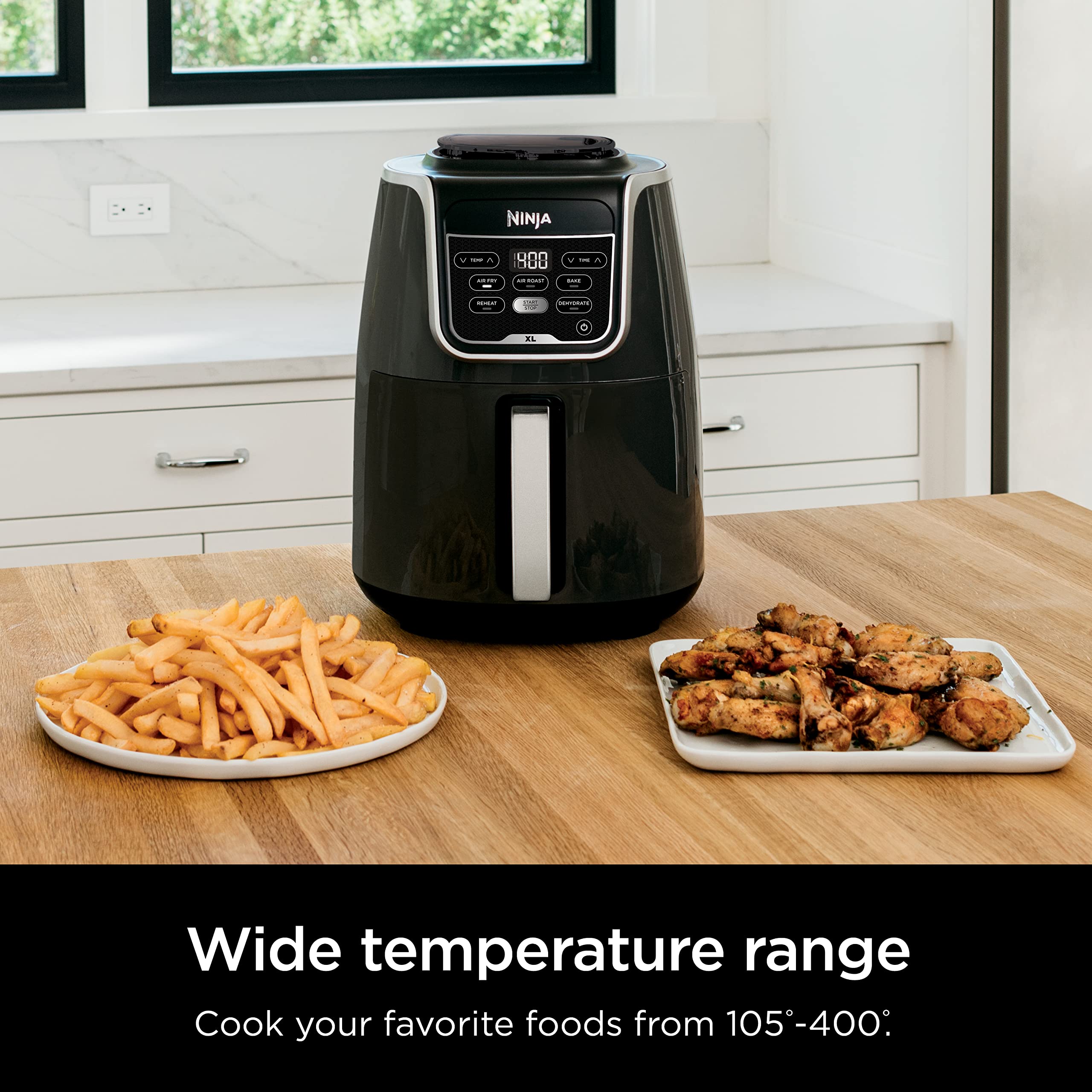 2025 Ninja AF150AMZ Freidora de Aire 5.5 Qt, Recalienta, Deshidrata y Función Multifuncional