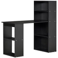 Escritorio de Ordenador Moderno de 120 cm con Estantería, Mesa de Estudio y Estación de Trabajo con 6 Estantes, Negro