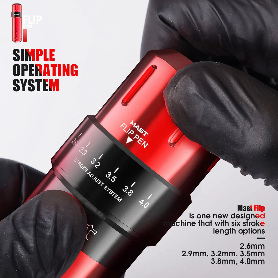 Máquina de Tatuaje Rotativa Mast Flip Tipo Bolígrafo con Kit de Batería Inalámbrica