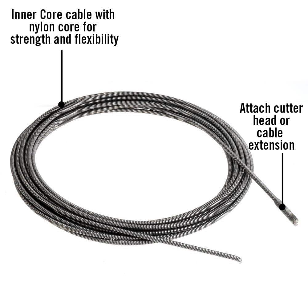 2025 Cable de Reemplazo C-32 IC Inner Core para Máquina de Limpieza de Desagües K-3800 - 3/8" x 75 pies, Catálogo 37847
