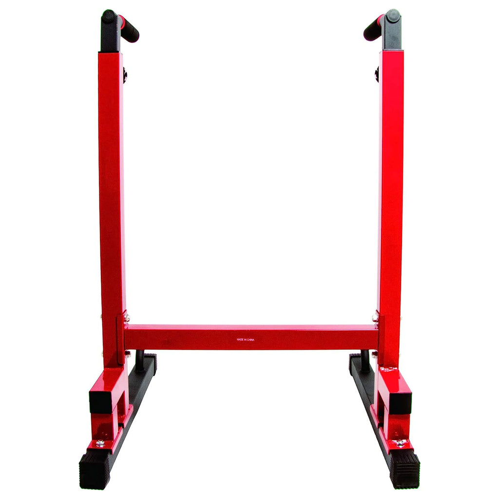 2025 BalanceFrom Estación Multifuncional de Dips para Gimnasio en Casa, Capacidad 500 lb, Rojo