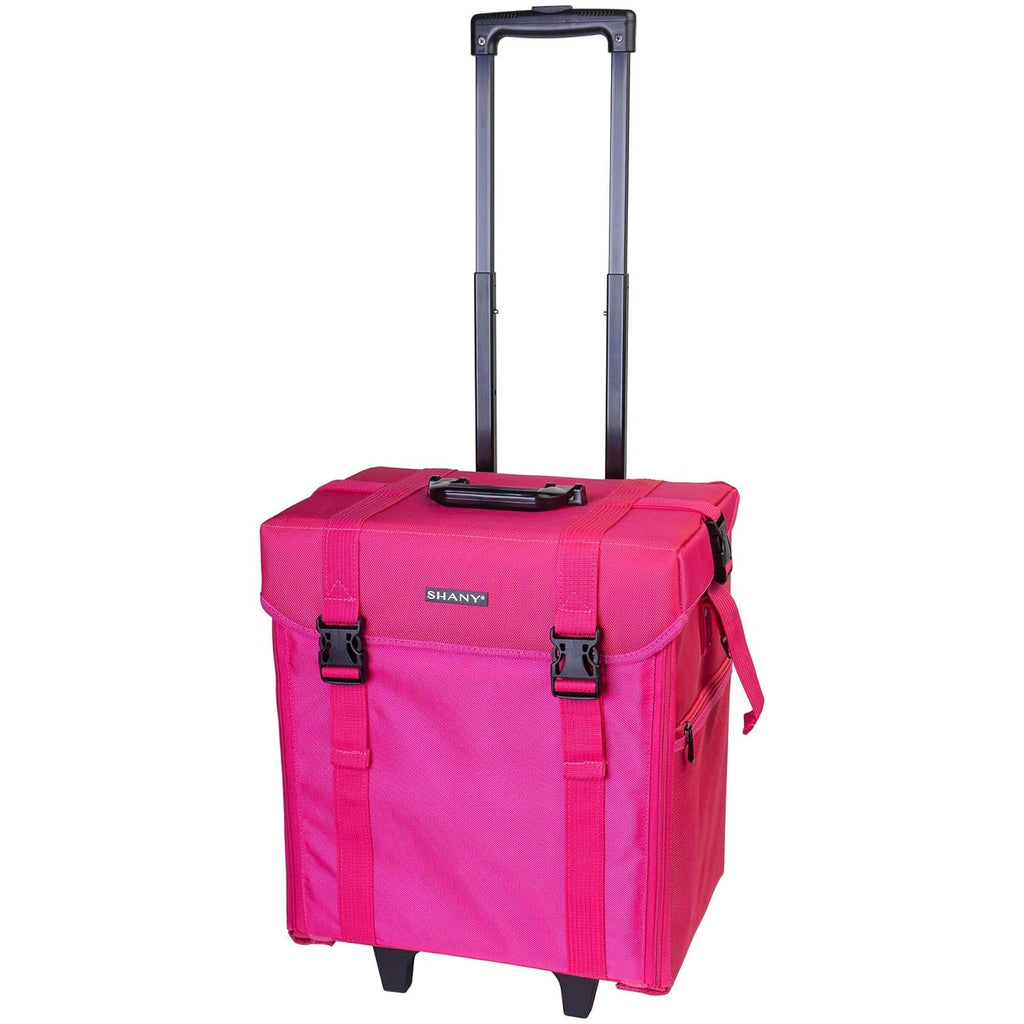 Maletín Cosmético de Vinilo Negro Azabache con Ruedas – Bolso de Viaje para Maquillaje