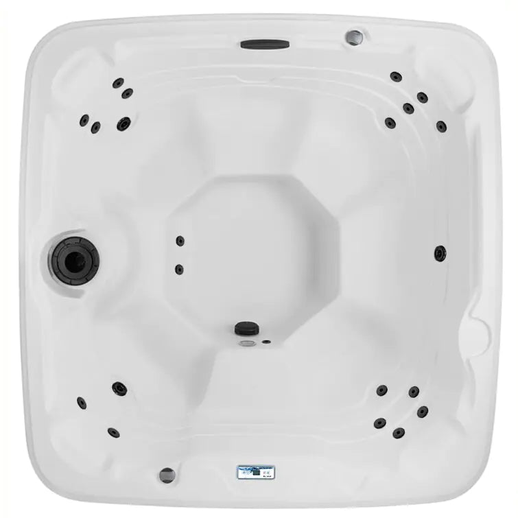 Lifesmart Spas - Spa cuadrado Plug and Play 110 Voltios, 7 personas, 22 chorros con ozonizador – Color Espresso