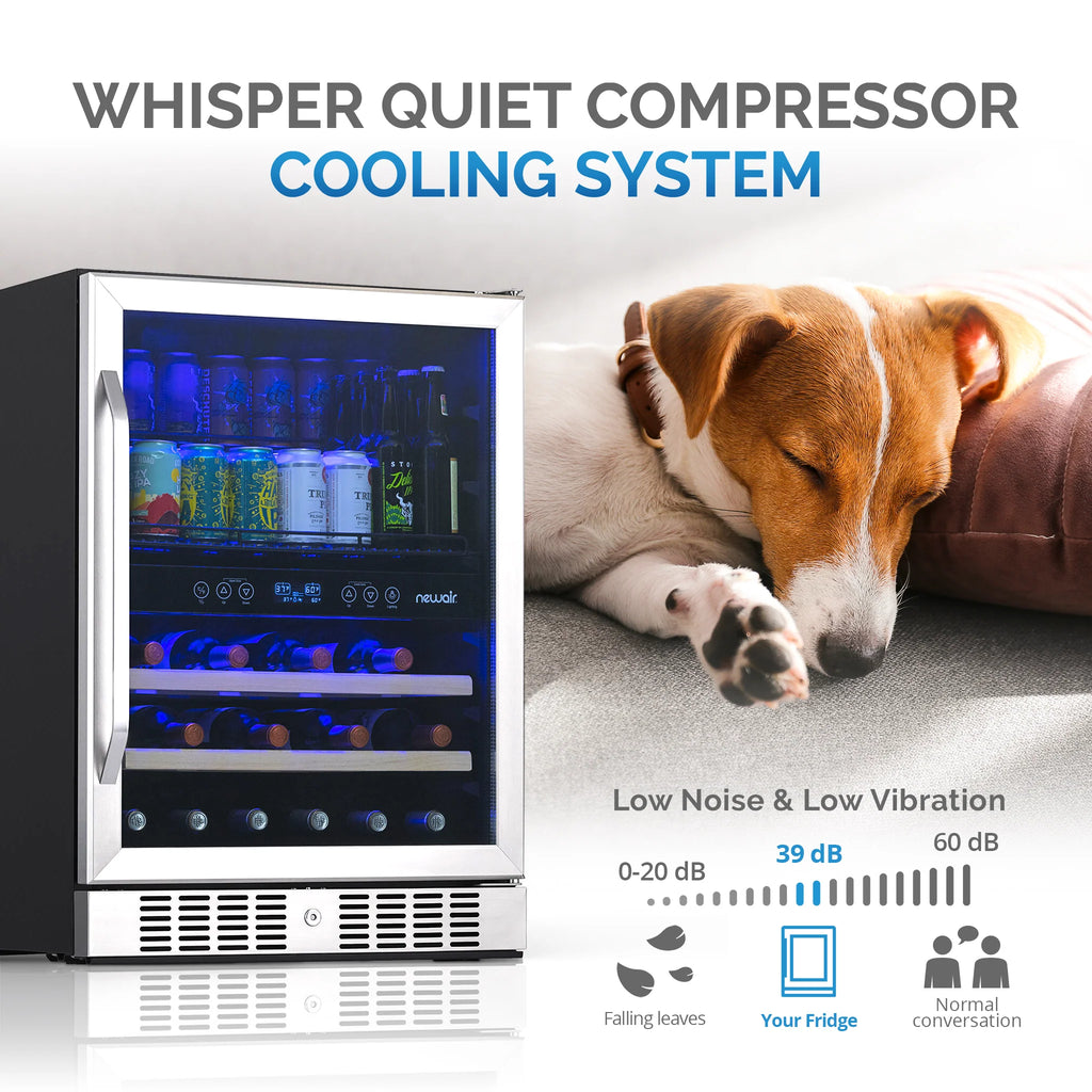2025 Newair® Refrigerador Empotrable de Doble Zona para 70 Latas y 20 Botellas - 24"