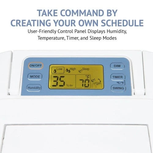 Deshumidificador desecante compacto y silencioso Ivation de 13 pintas para áreas pequeñas – con manguera de drenaje continuo para espacios reducidos, baño, ático, espacio de arrastre y closets – para espacios de hasta 25 metros cuadrados (