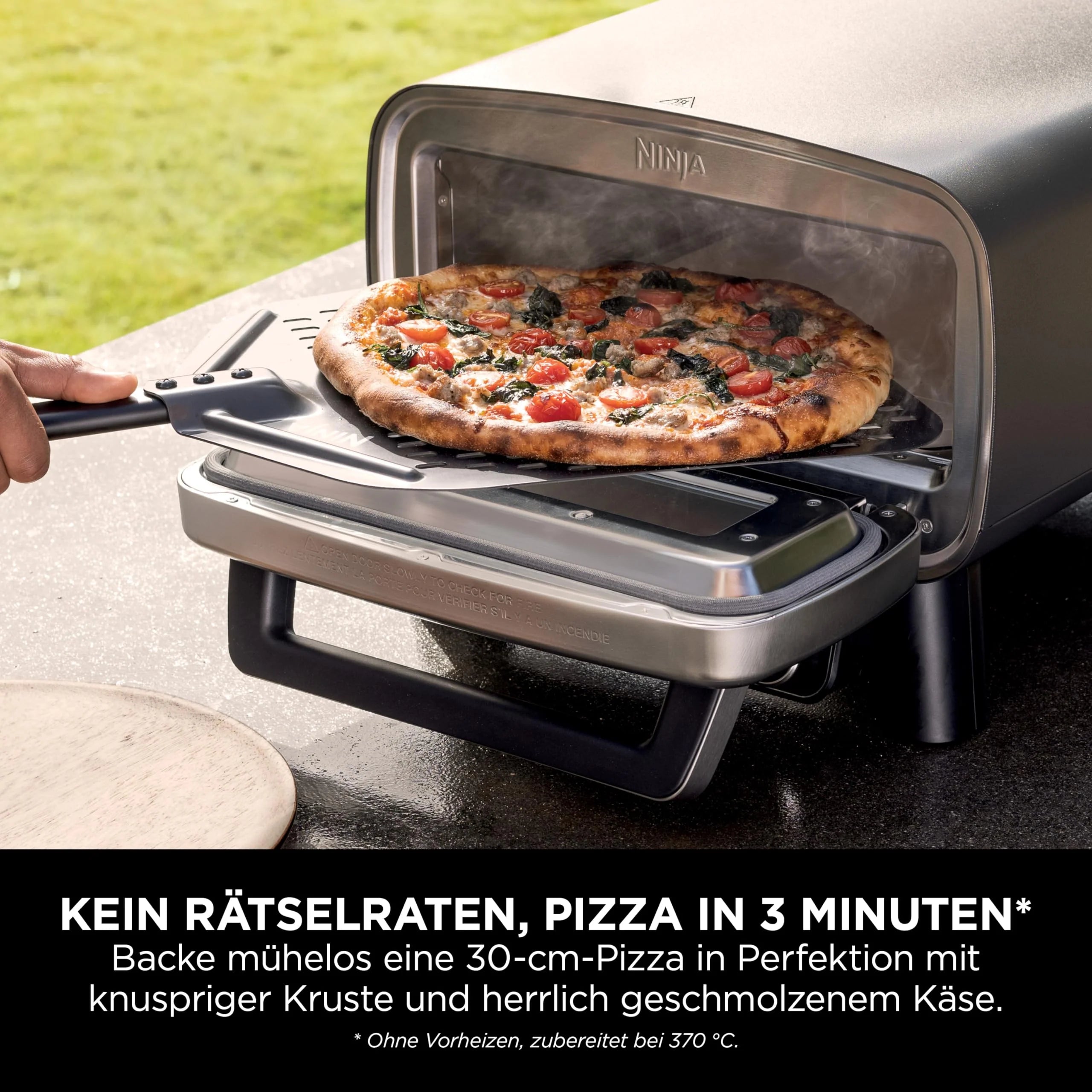 2025 Ninja Artisan Horno para Pizza Exterior y Freidora de Aire Caliente 4 en 1, 30 cm, Gris MO201EU
