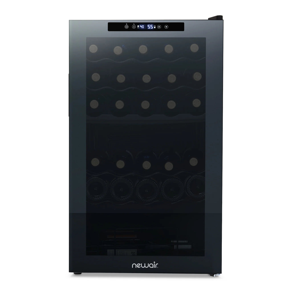 2025 Refrigerador de Vinos Independiente Newair® Negro – 33 Botellas, Doble Zona – 19,5"