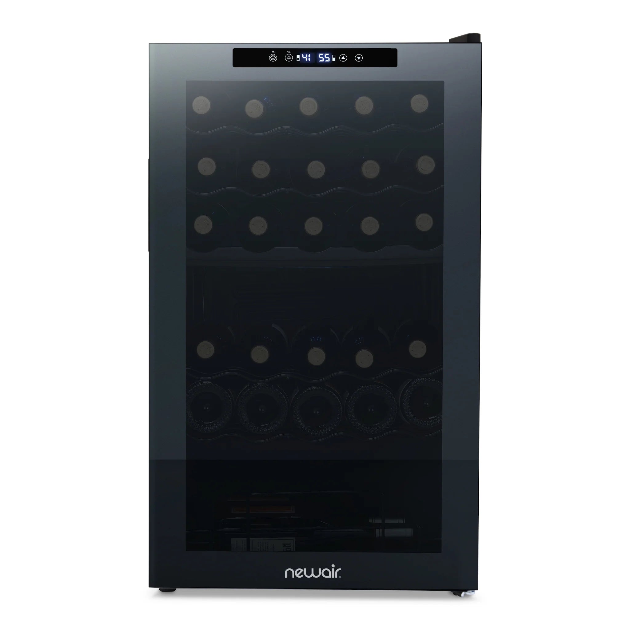2025 Refrigerador de Vinos Independiente Newair® Negro – 33 Botellas, Doble Zona – 19,5"