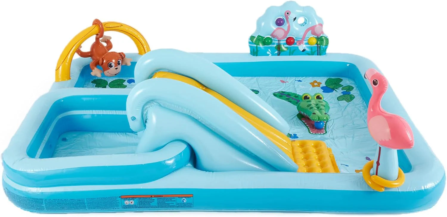 Intex Área de Juego Inflable Jungle Adventure – Piscina con Tobogán y Juegos de Agua para Niños