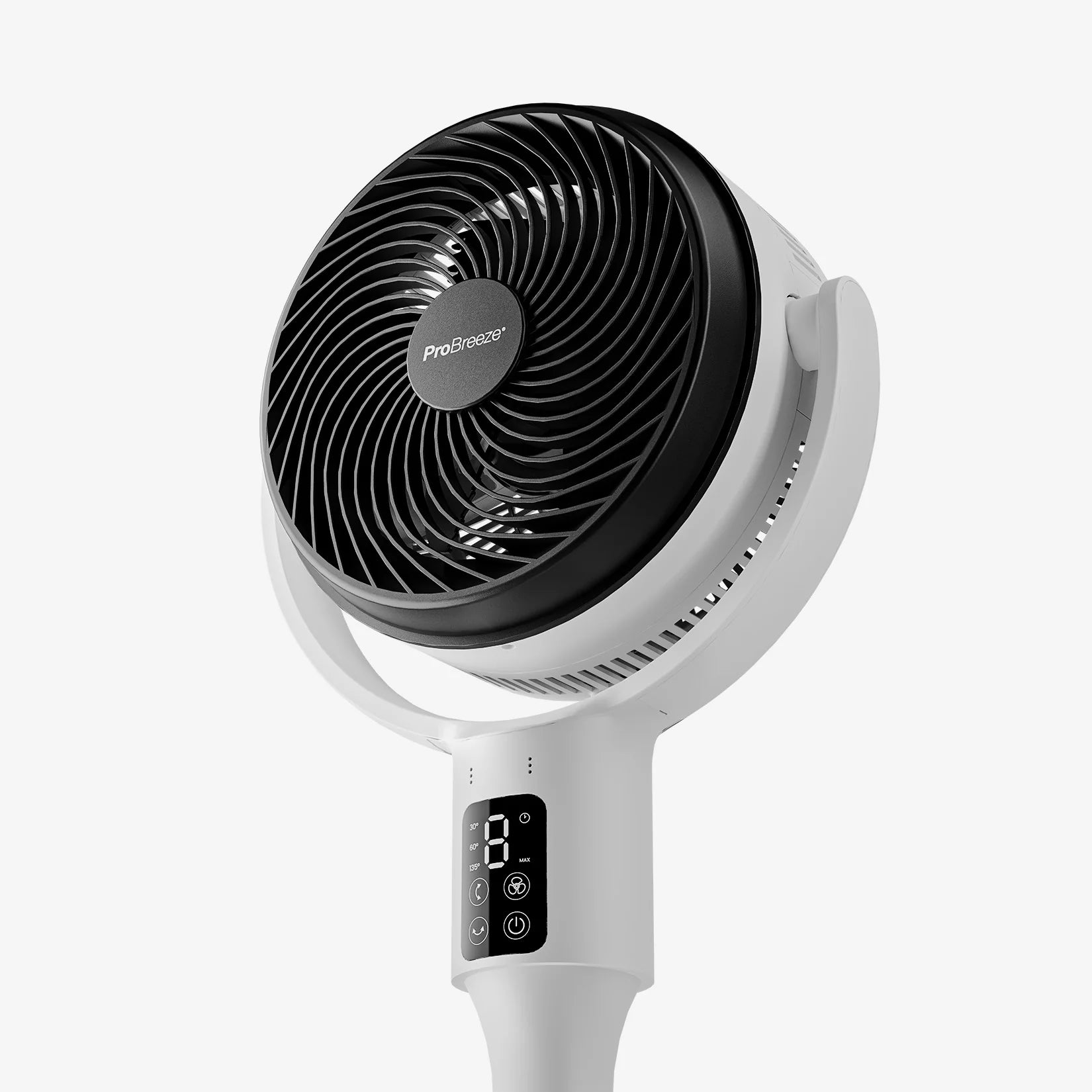 Ventilador de pie híbrido AirFlo™ 43" – Circulador de aire ultrasilencioso – Blanco