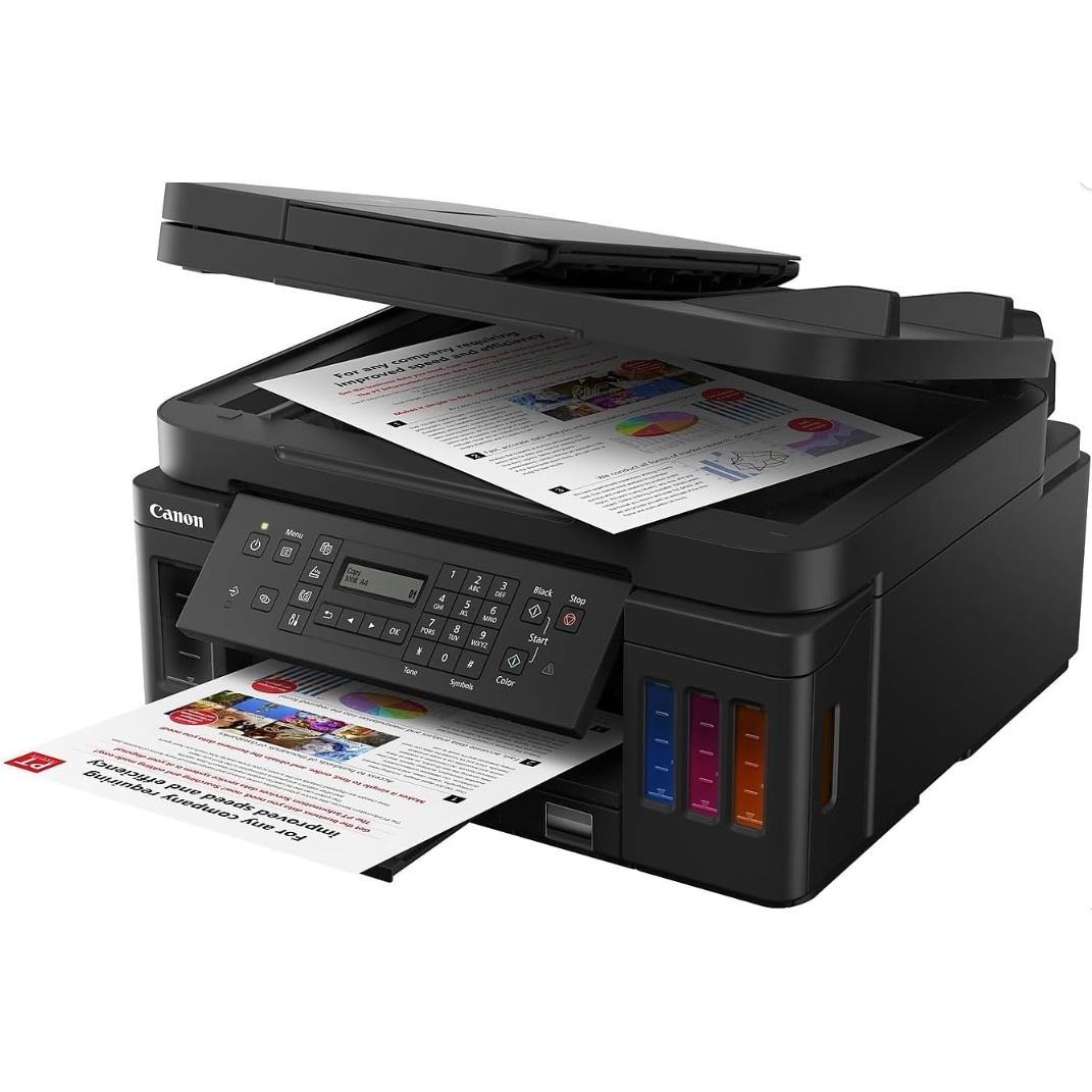 Impresora Todo en Uno para Oficina en Casa | Impresora Super Tanque Inalámbrica | Copiadora | Escáner | Fax y ADF con Impresión Móvil, Negra, Compatible con Alexa