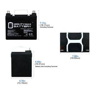 MIGHTY MAX BATTERY ML35-12 – Batería 12V 35AH para silla de ruedas eléctrica Pride Jazzy Select – Pack de 2 unidades MAX3437160