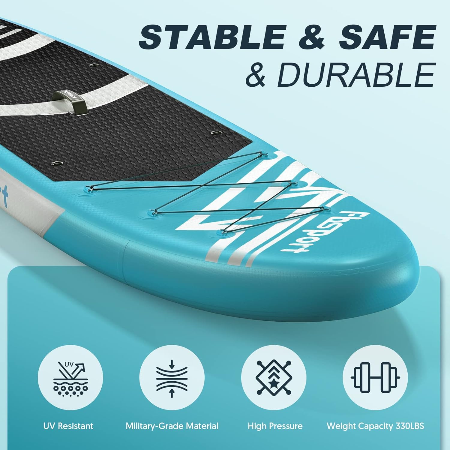 Tabla de Paddle Premium FBSPORT de 11 pulgadas, tabla de yoga con accesorios SUP y bolsa de transporte, postura ancha, control de surf, cubierta antideslizante, correa, remo y bomba para jóvenes y adultos