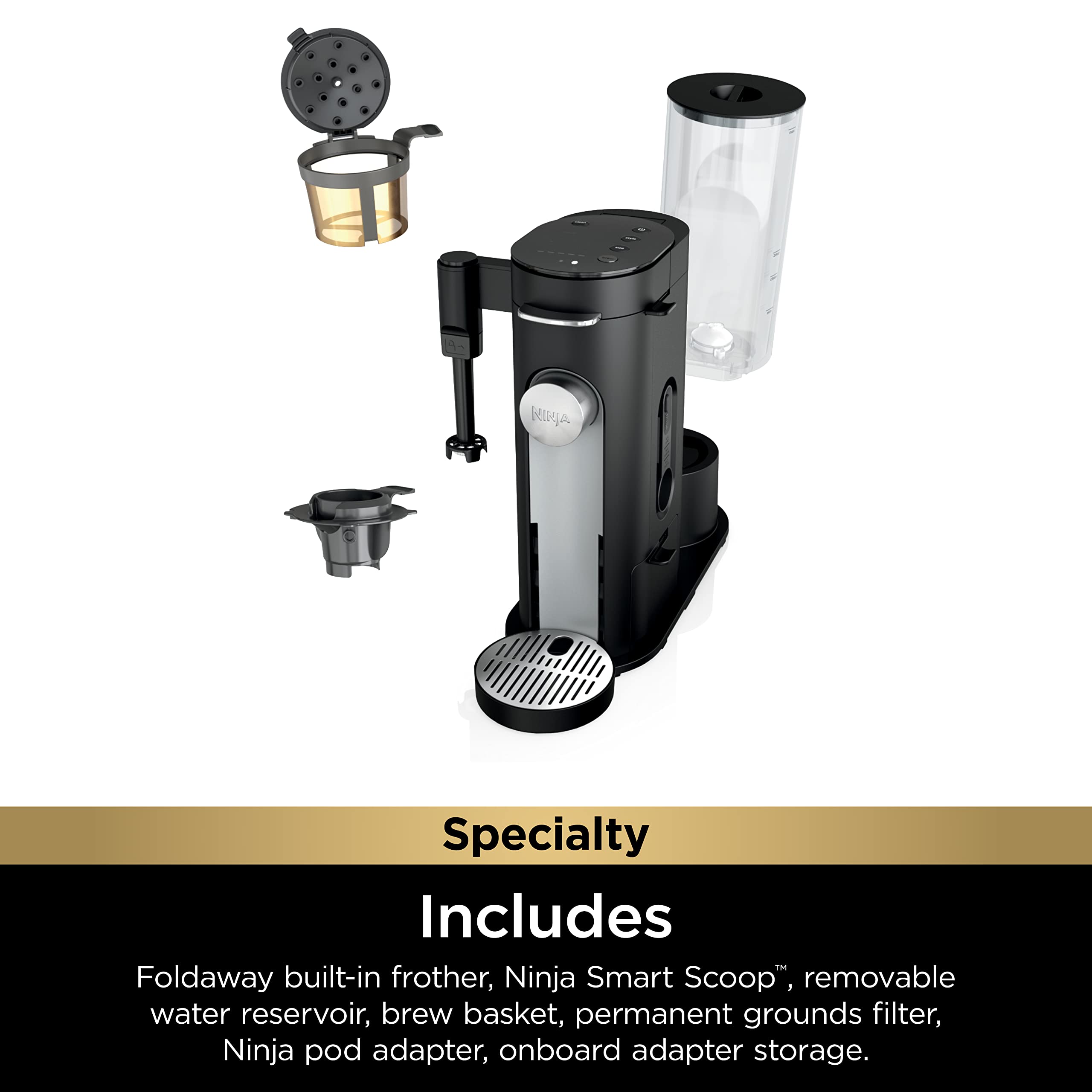 2025 Ninja PB051 Cafetera de Una Sola Taza Compatible con Cápsulas y Café Molido