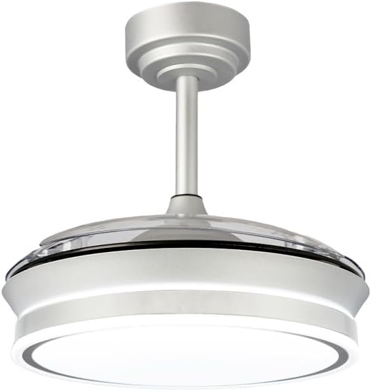 wonderlamp – Ventilador de Techo con Luz LED Pearl Mini, Aspas Retráctiles, Motor DC Muy Silencioso, 3 Temperaturas de Color Regulables, 46W, Blanco