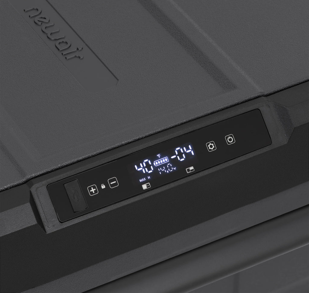 2025 Nevera eléctrica portátil de camping Newair®, 80 cuartos, 12 V/24 V CC