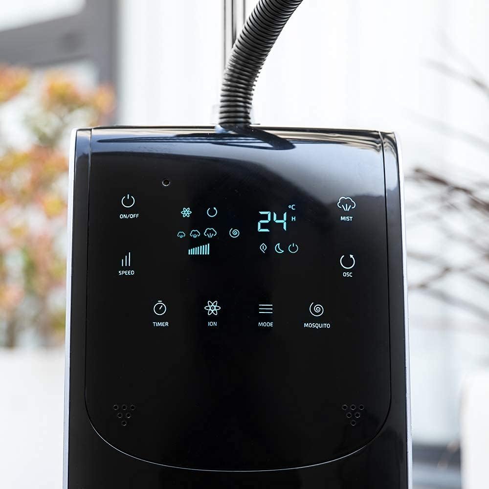 Ventilador con Nebulizador de Agua Fresca Cecotec EnergySilence 490 con Control Remoto, 90W, Diámetro 16", 5 Aspas, Depósito de 2.8L, Temporizador de 7.5h, Indicador LED y Oscilación
