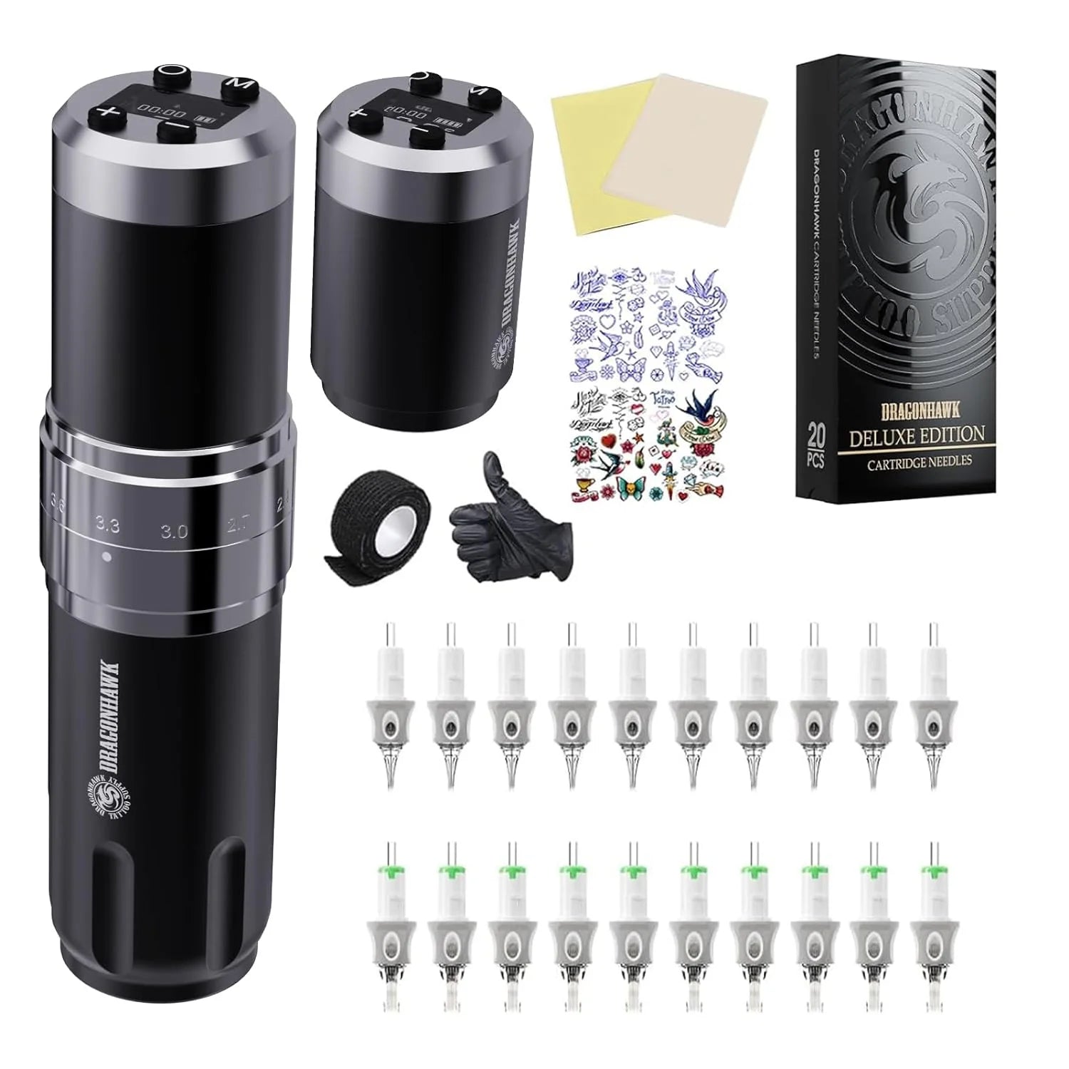 Kit de Máquina de Tatuaje Inalámbrica Dragonhawk