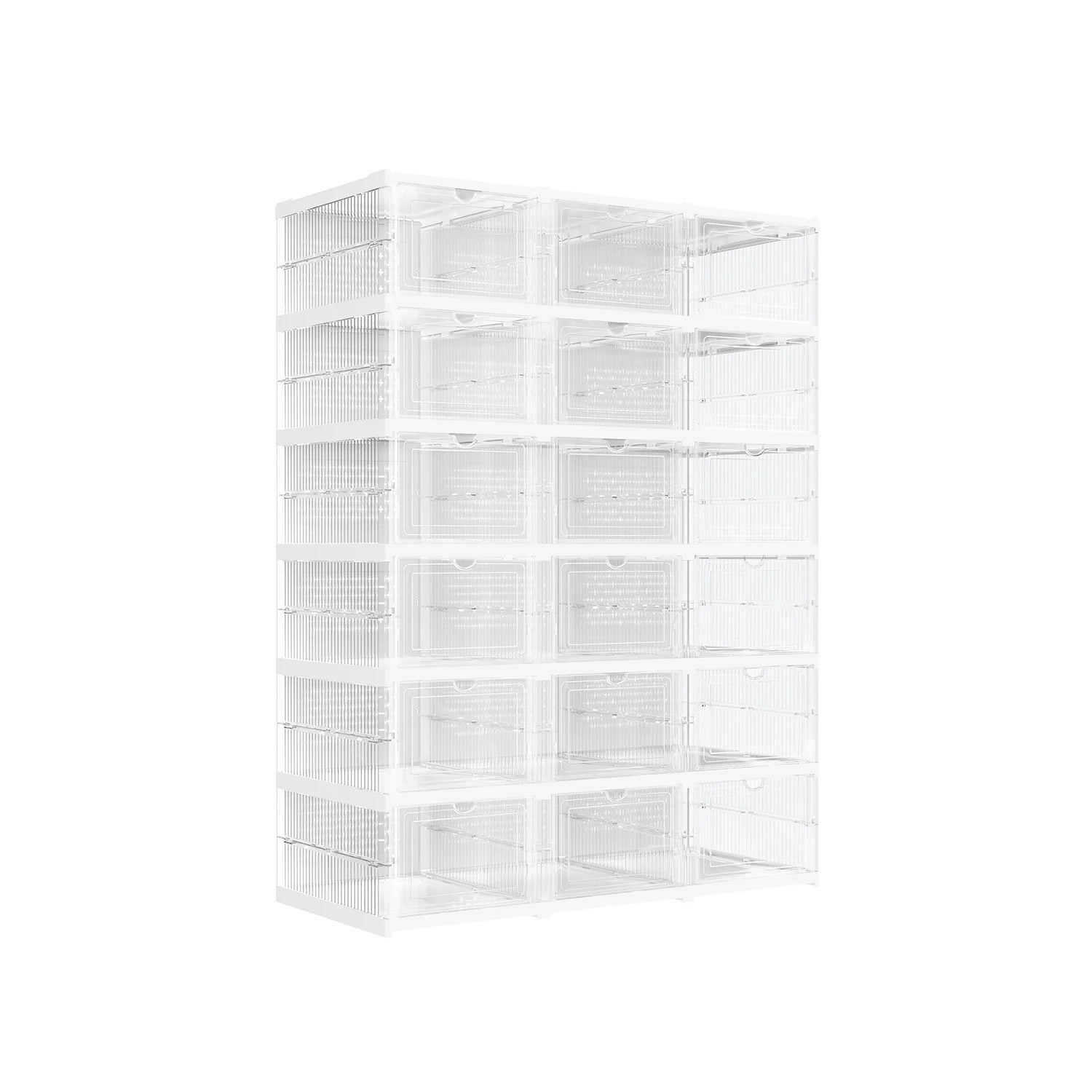 Juego de 18 Cajas para Zapatos Transparente y Blanco Nube
