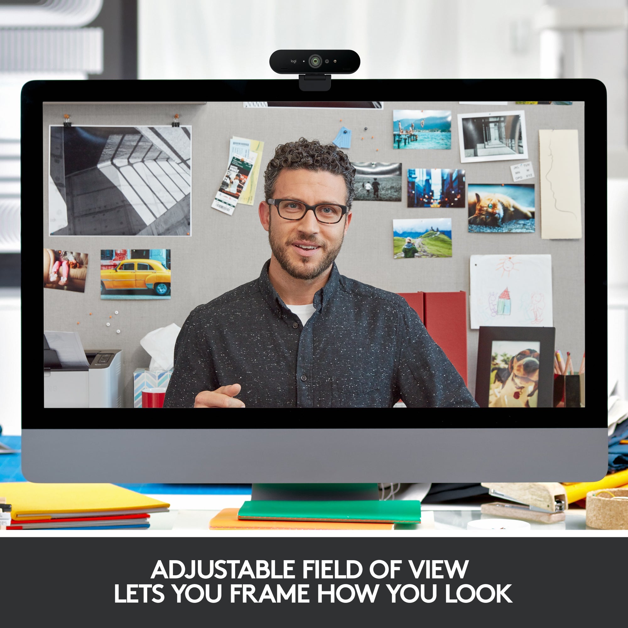 Logitech - Webcam 4K Pro 4096 x 2160 con Micrófono con Cancelación de Ruido - Negro