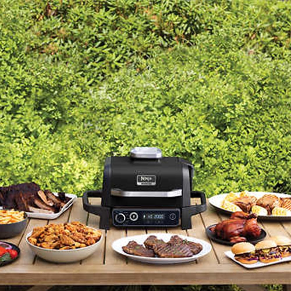 2025 Parrilla y Ahumador Profesional para Exteriores, Termómetro Integrado, Parrilla Principal 7 en 1, Ahumador BBQ, Freidora de Aire, Horno, Deshidratador, Parrilla, Pellet de Leña, Portátil, Eléctrica