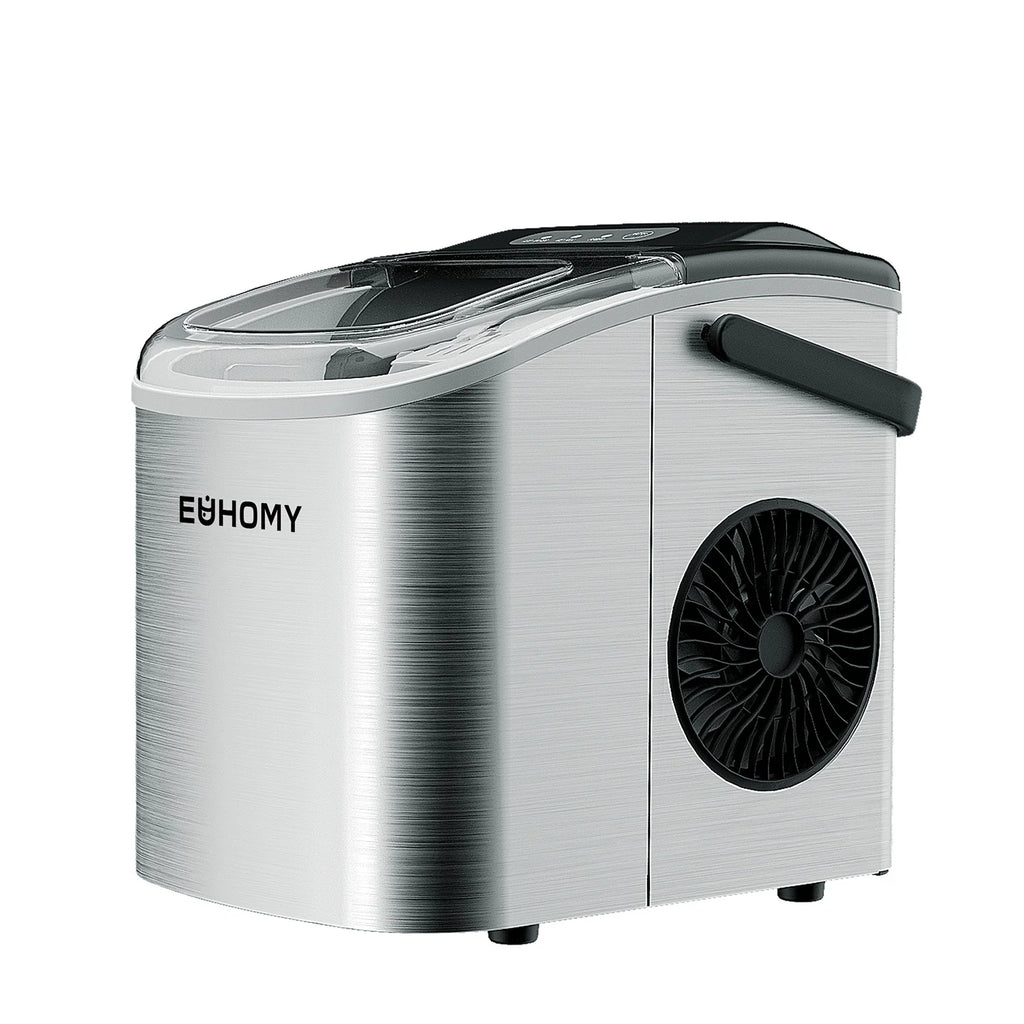 2025 Máquina de hielo portátil EUHOMY Silver Bullet de 12'' con asa – Eficiencia energética