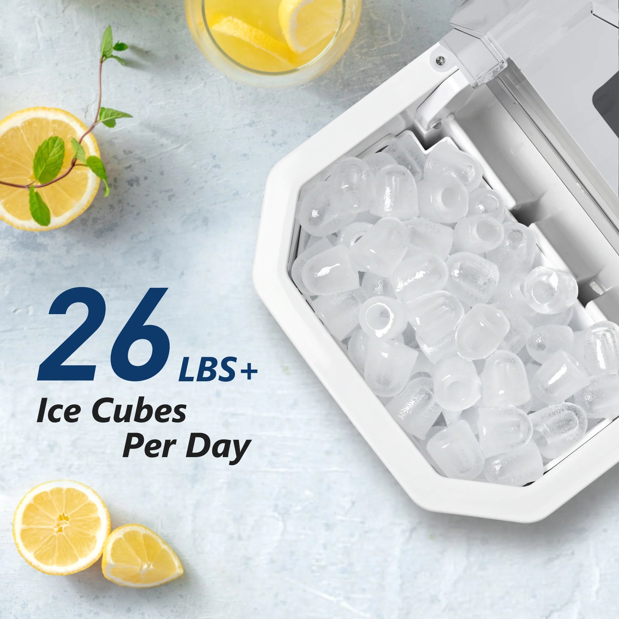 2025 Máquina de hielo de encimera EUHOMY – 12 kg/24 h, portabilidad incomparable