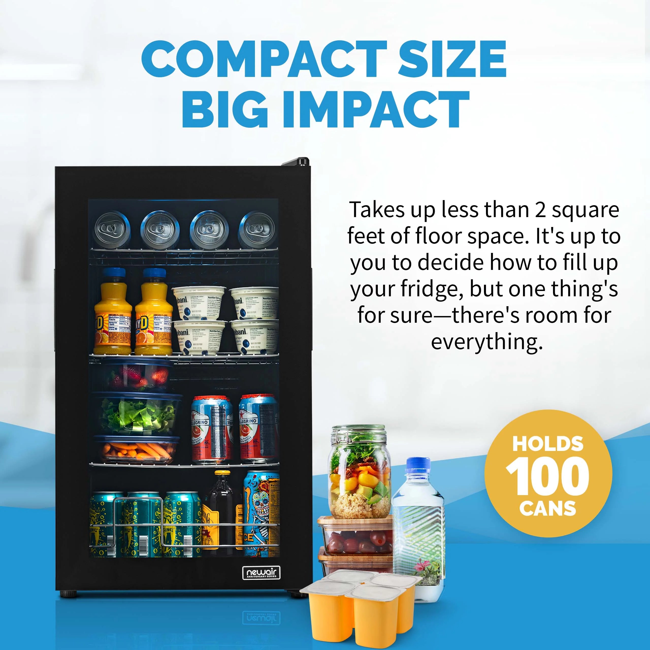 2025 Newair® Edición Limitada Refrigerador de Bebidas Aniversario – 100 Latas – 16,93"