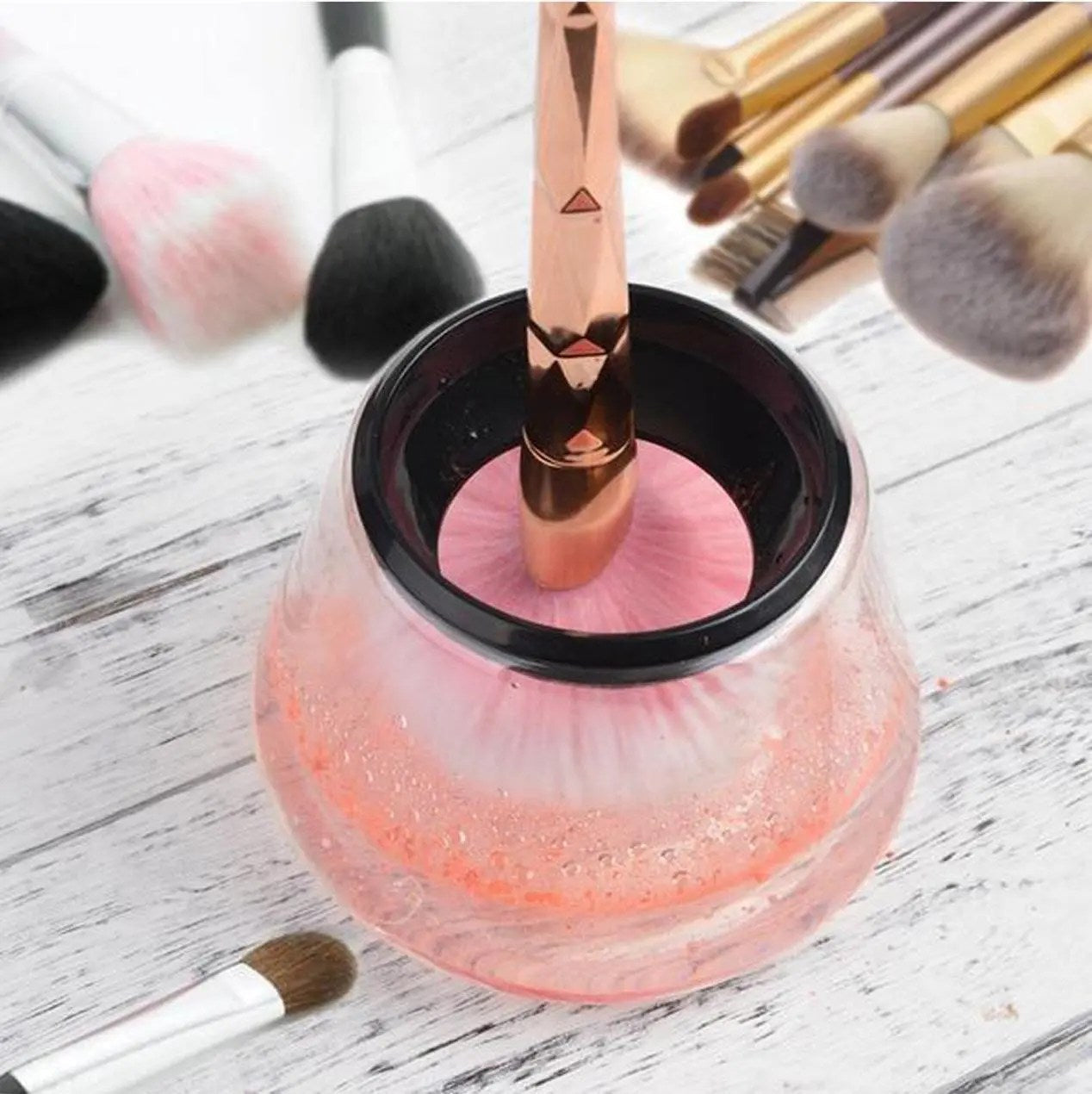 Limpiador de Brochas de Maquillaje Eléctrico con Centrifugado – Wrinse™