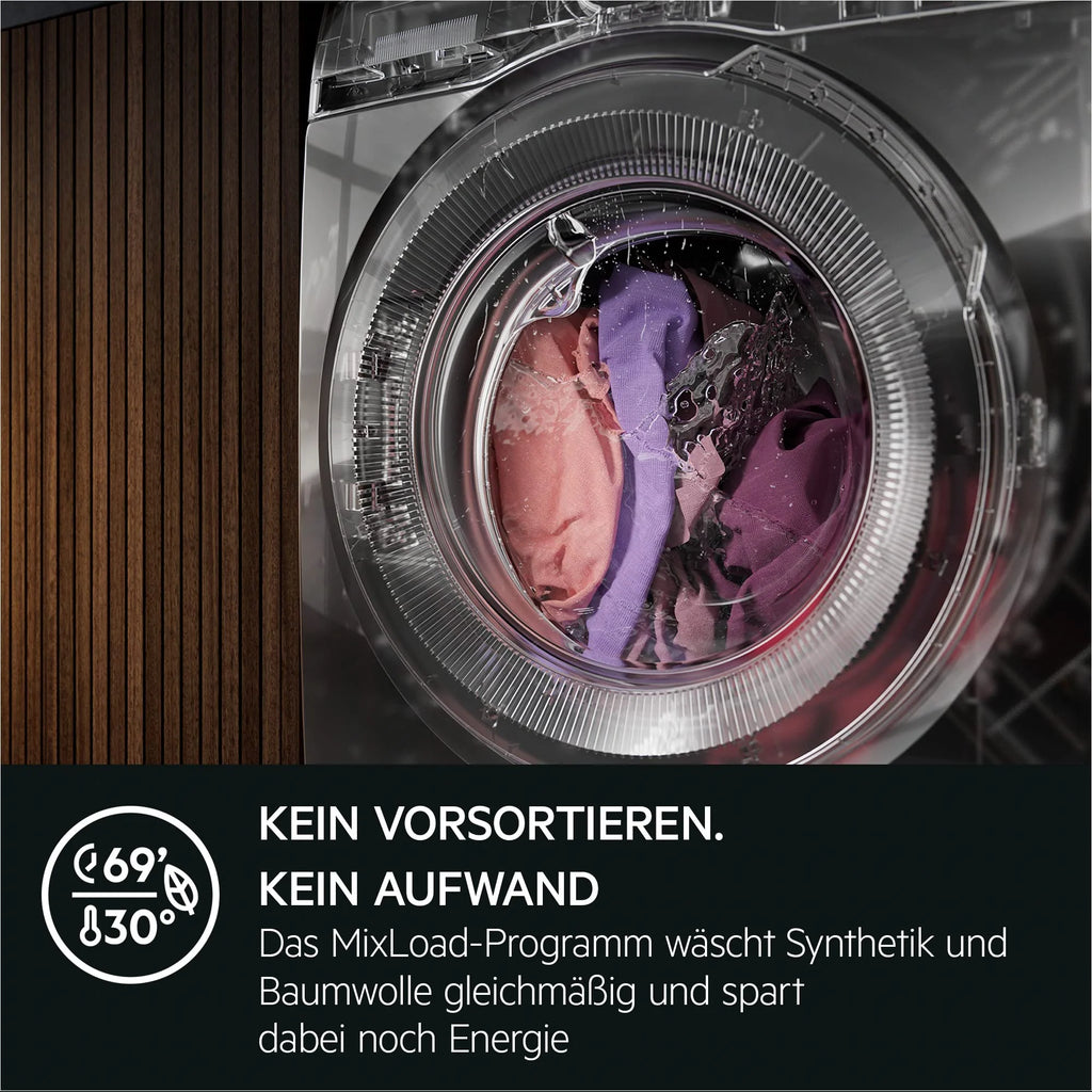 2025 AEG Lavadora Serie 7000 ProSteam: función de vapor refrescante, 9 kg, silenciosa, detección automática de carga, ahorro de agua del 20 %, función de añadir ropa, parada de agua, 1400 rpm, modelo LR7GA70490