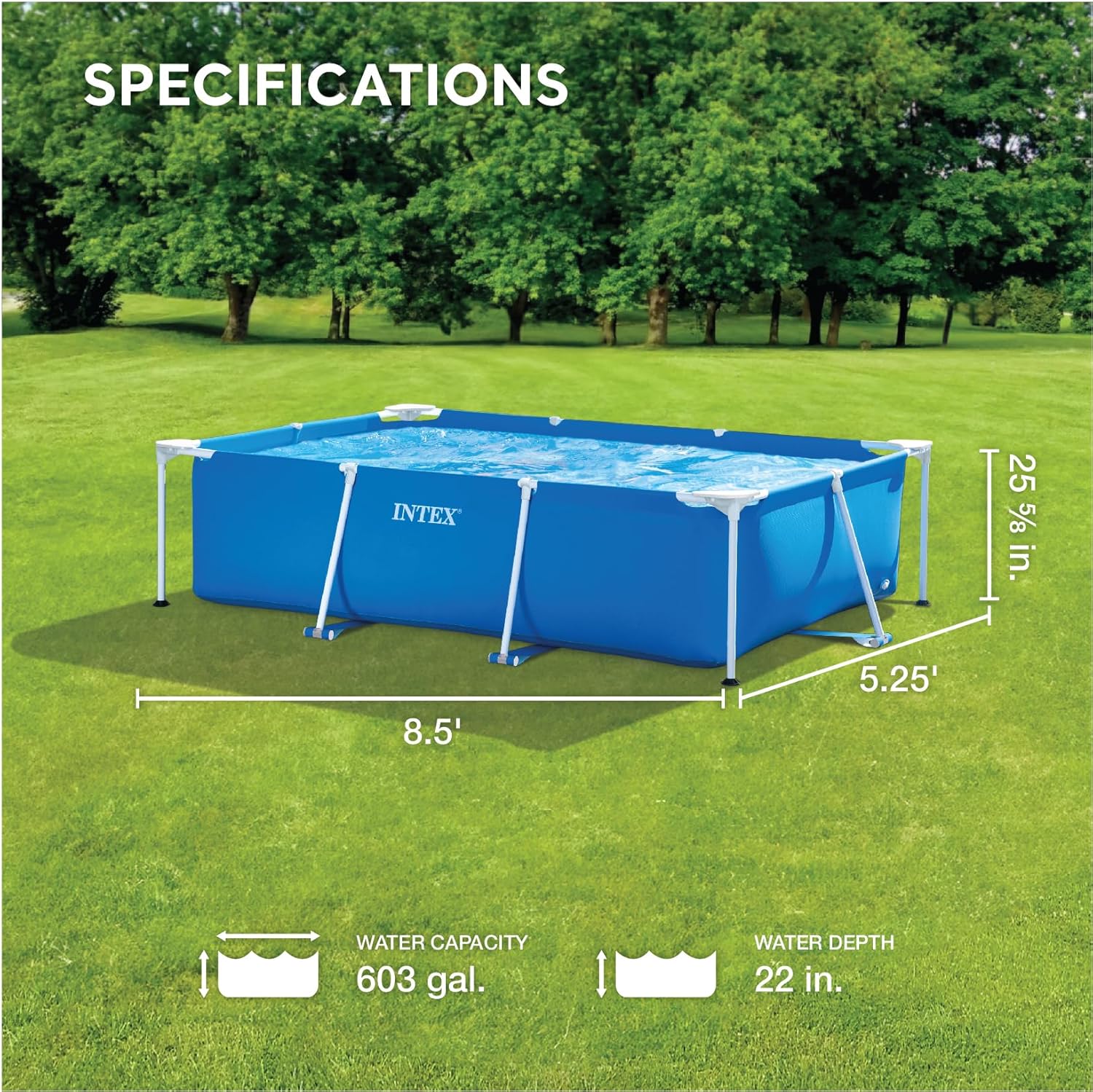 Intex 28271NP – Piscina Desmontable Small Frame 260 x 160 x 65 cm, 2.282 Litros, Azul